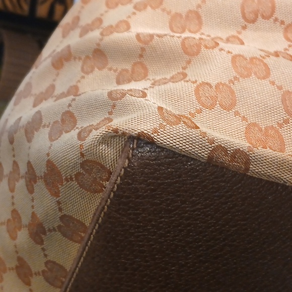 Authentic Gucci Web Sherry Line Tote Bag GG  Anvas Leather - Picture 8 of 16